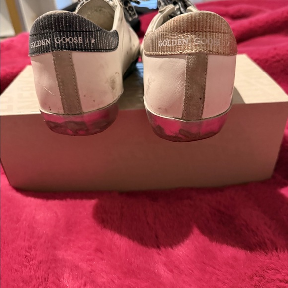 Golden Goose White Sneakers with Leopard Laces and Silver Star - Picture 4 of 5